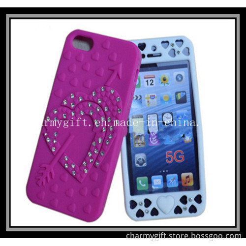 Silicon Case with Heart Shape for iPhone 5